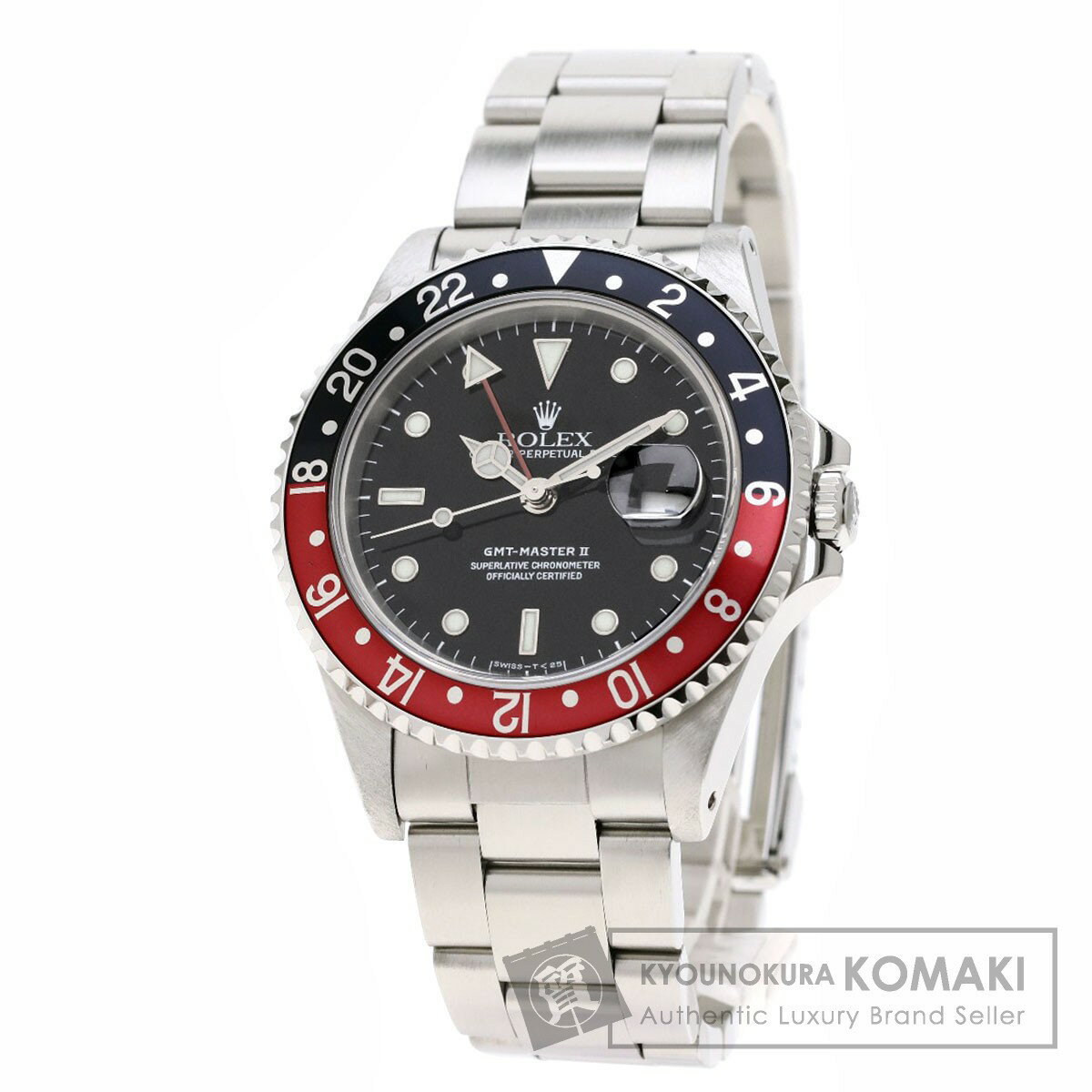 ロレックス 16710 GMTマスター2 赤黒ベゼル 腕時計 OH済 ステンレススチール/SS メンズ 【中古】【ROLEX】