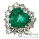 5.82ct エメラルド/ダイヤモンド/ハート リング・指輪 プラチナPT900 13.2g レディース 【中古】