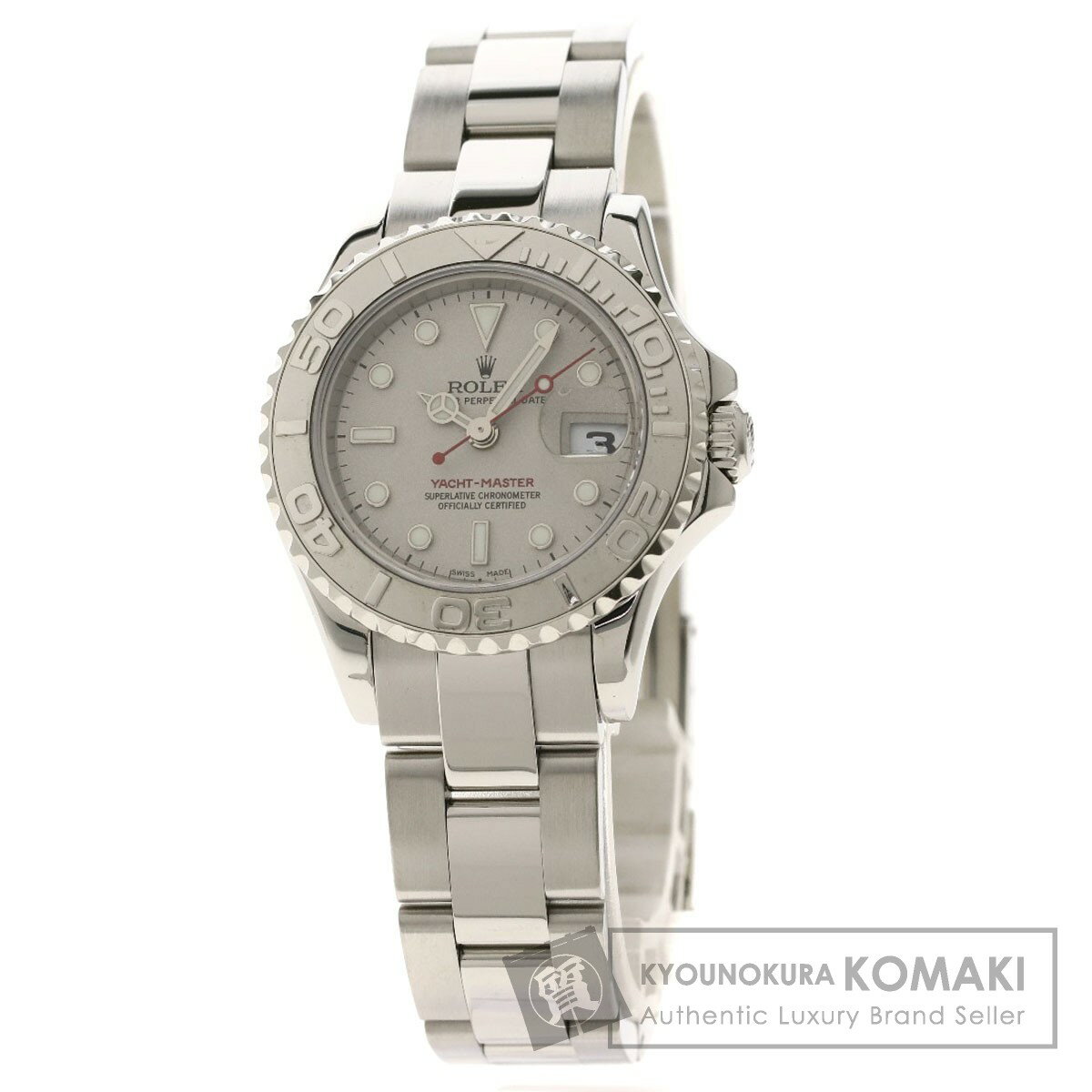 ロレックス 169622 ヨットマスター ロレジウム 腕時計 ステンレススチール/SS/プラチナ レディース 【中古】【ROLEX】