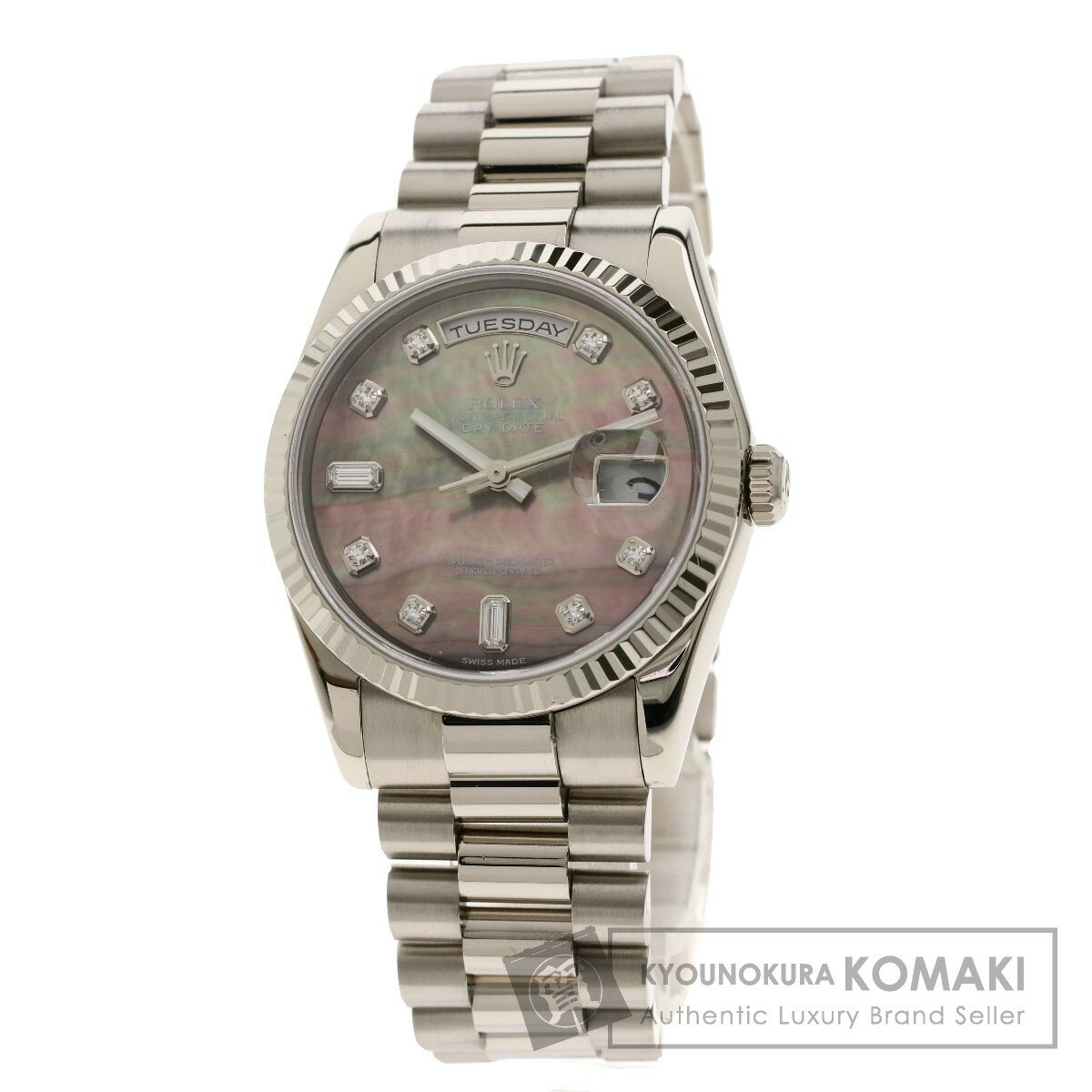 ロレックス 118239NA デイデイト 腕時計 K18ホワイトゴールド/K18WG メンズ 【中古】【ROLEX】