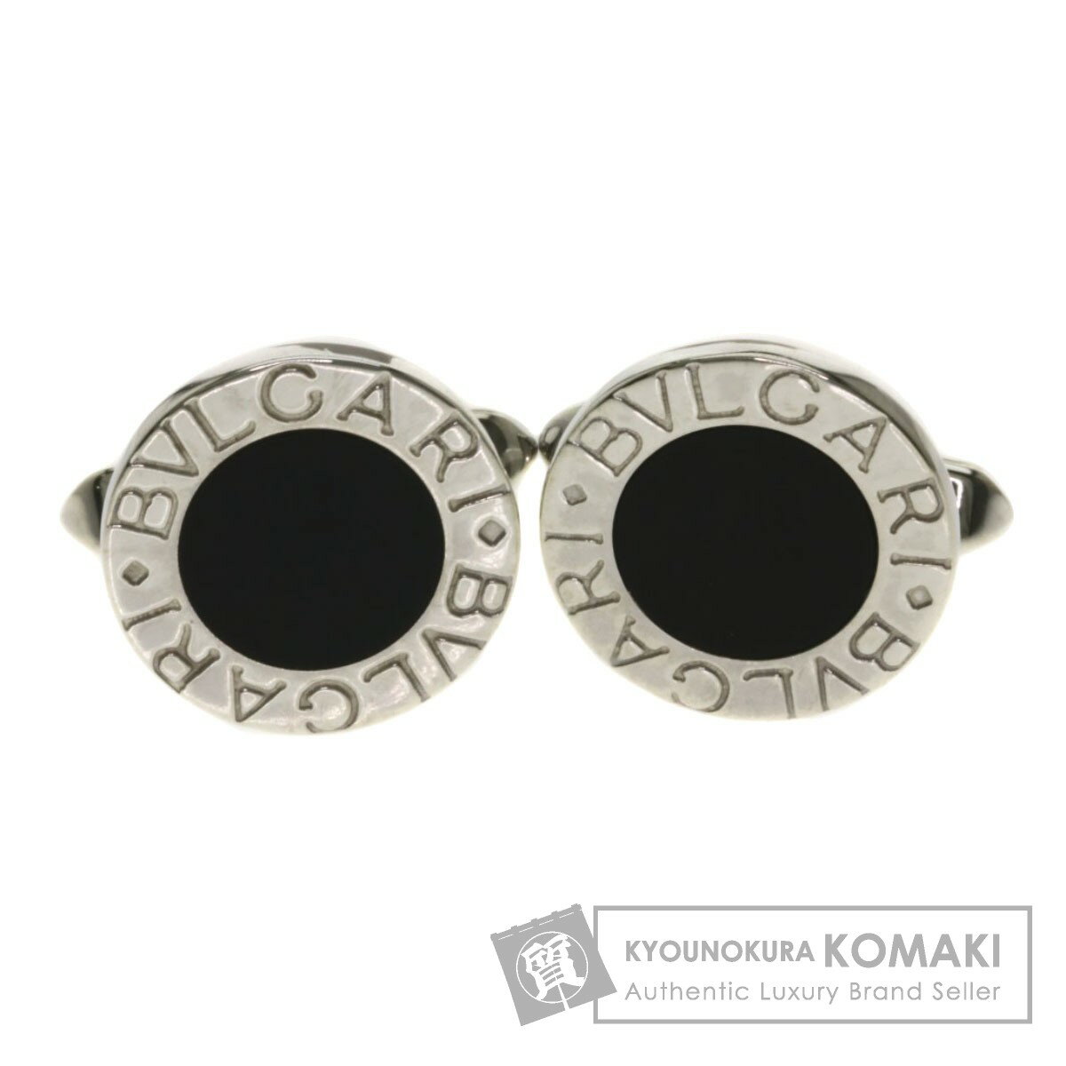 ブルガリ オニキス カフス シルバー メンズ 【中古】【BVLGARI】