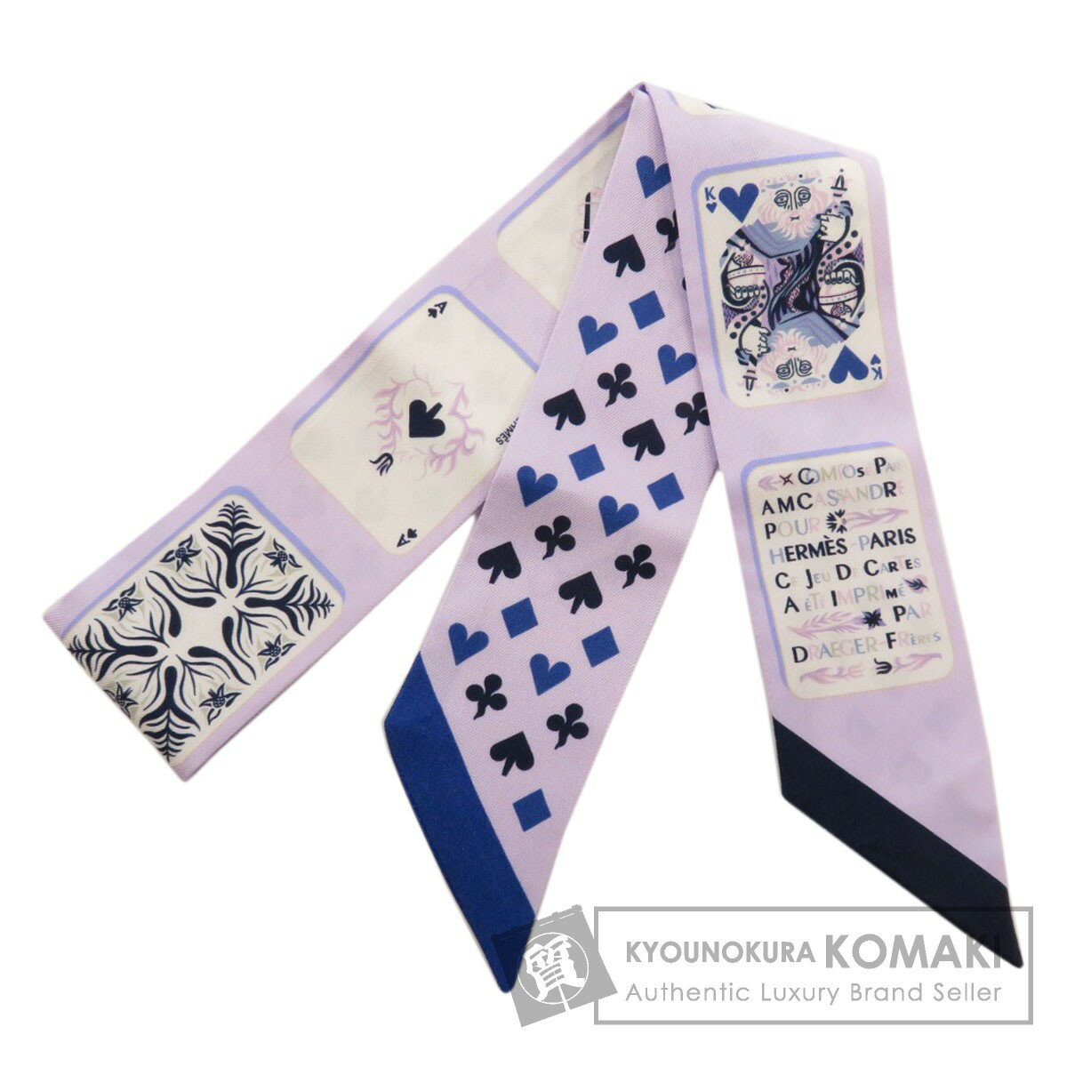 【34時間限定ポイント10倍！最大3万円OFFクーポン4/2(木)9:59迄】エルメス ツイリー Jeu de Cartes トランプ スカーフ シルク レディース 【中古】【HERMES】のサムネイル