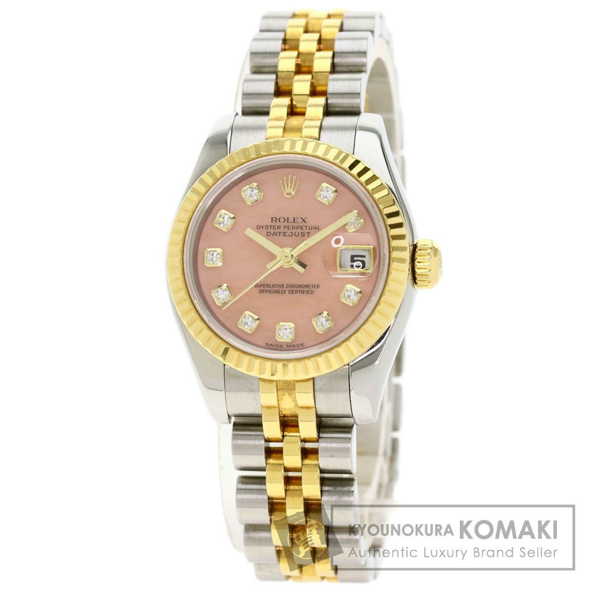 ロレックス 179173OPG デイトジャスト 10P ダイヤモンド 腕時計 ステンレススチール/S ...