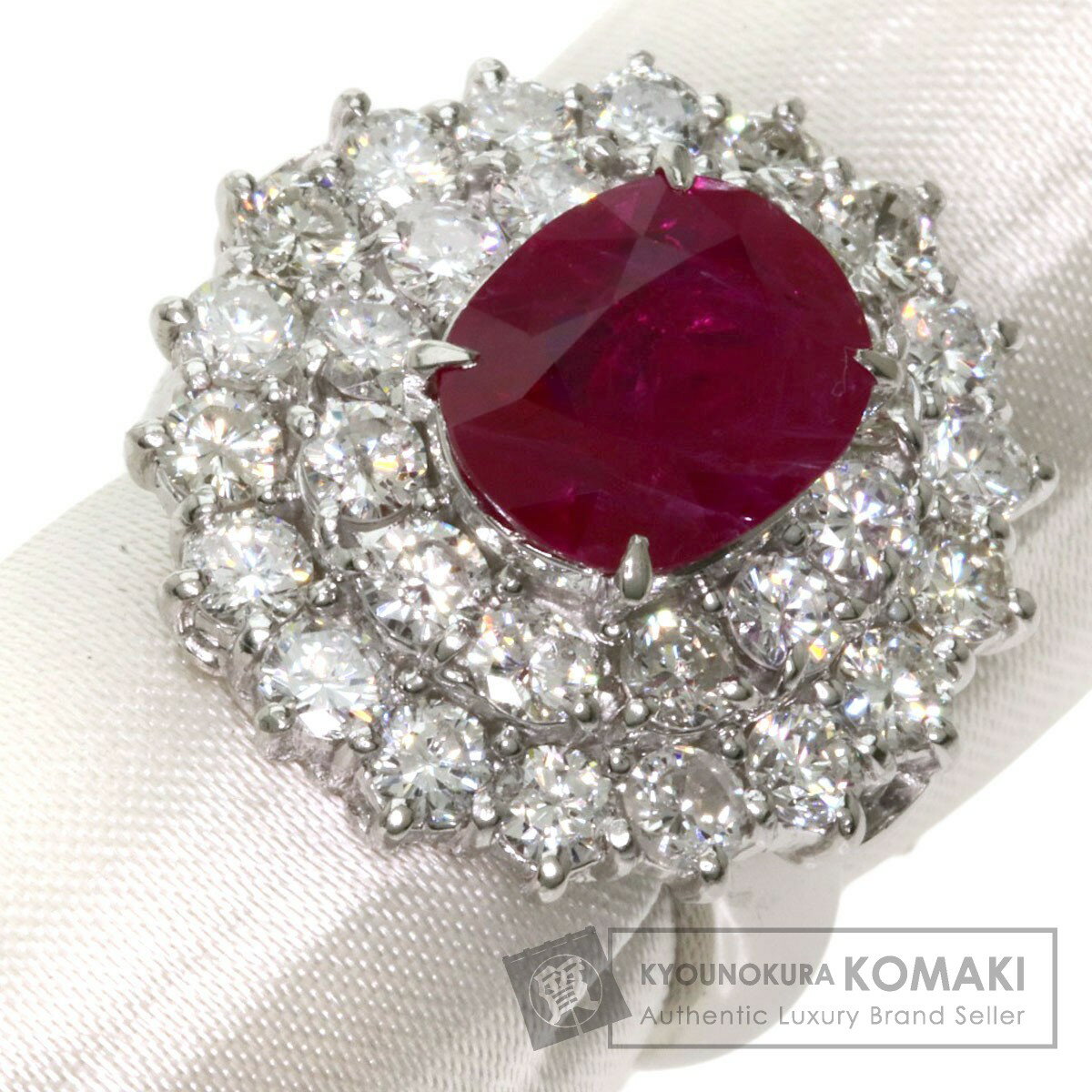 3.55ct ルビー ダイヤモンド リング・指輪 プラチナPT900 16.7g レディース 【中古】