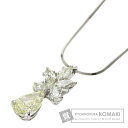 2.24ct ファンシーライト イエロー ダイヤモンド ネックレス プラチナPT900/PT850 8.5g レディース 【中古】