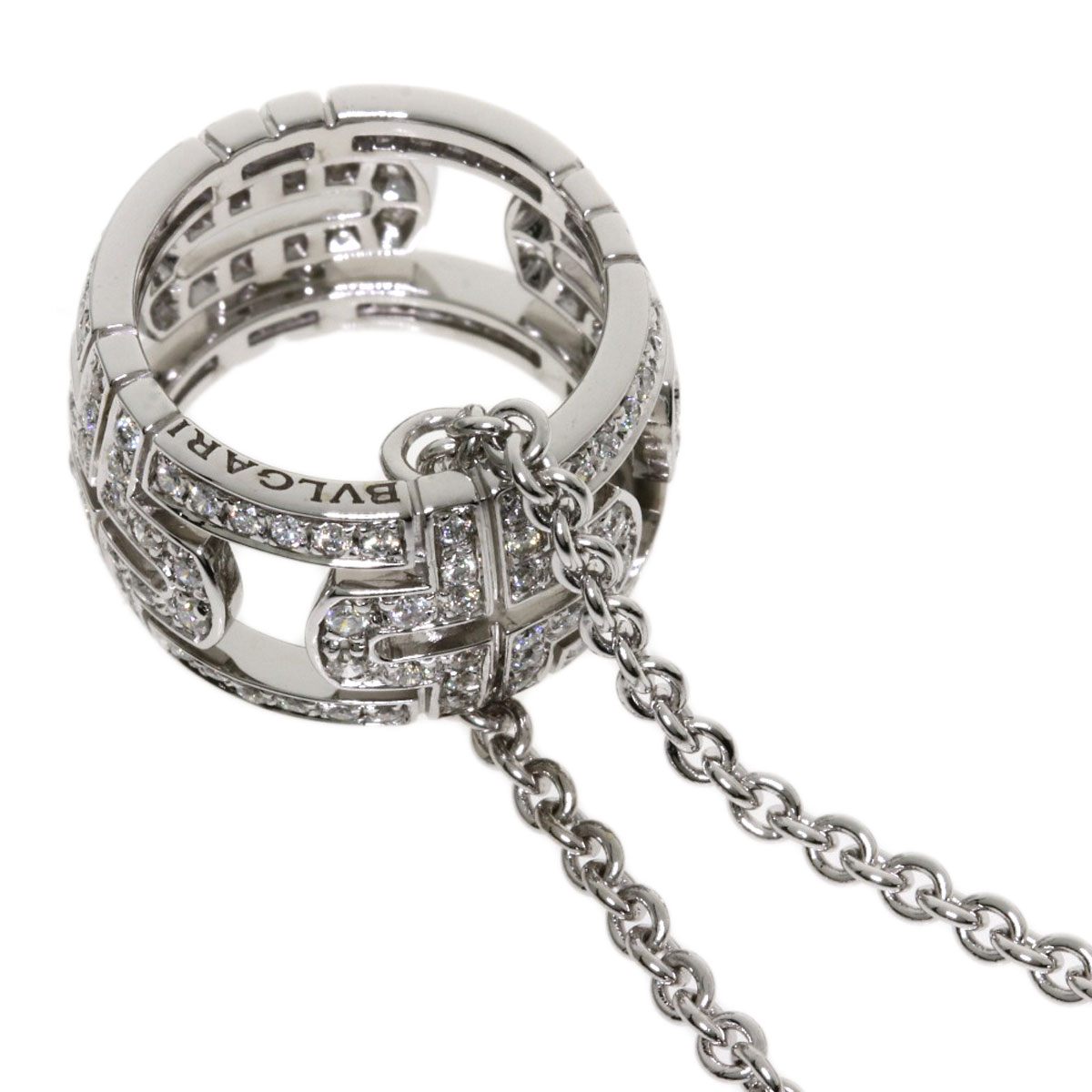 ブルガリ パレンテシ ダイヤモンド ネックレス K18ホワイトゴールド レディース 【中古】【BVLGARI】