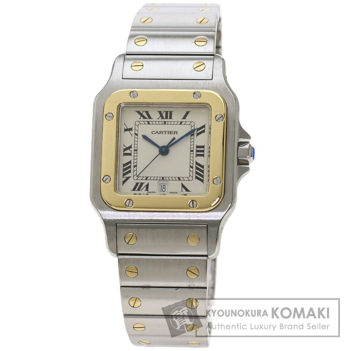 カルティエ W20011C4 サントスガルベ LM 腕時計 ステンレススチール/SSxK18YG レ ...