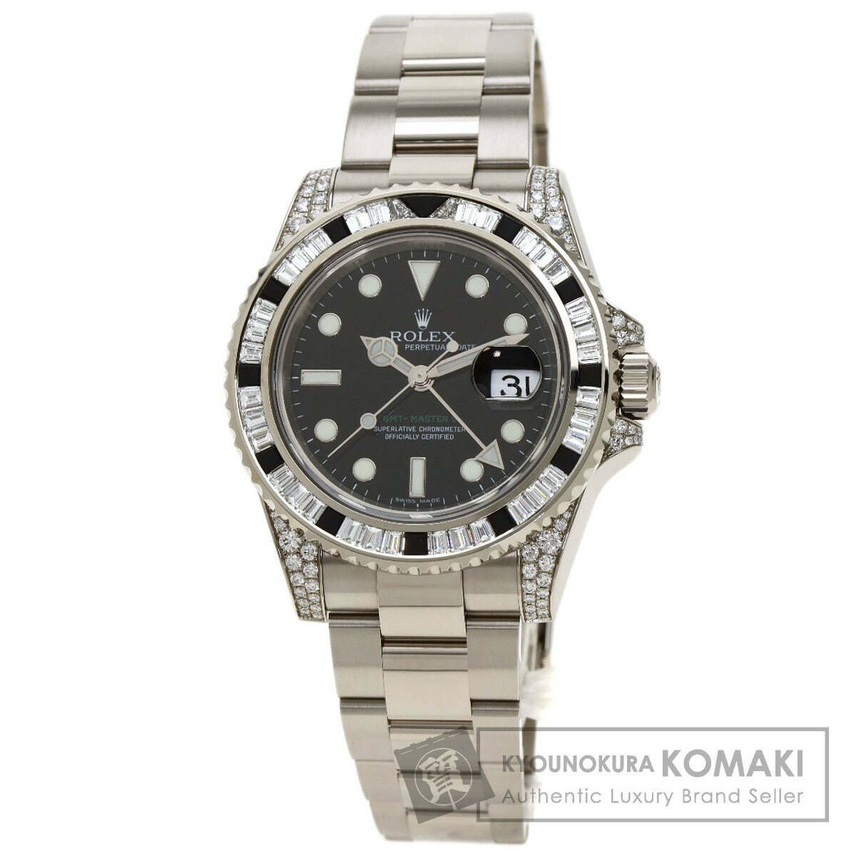 ロレックス 116759SA GMTマスター 2 ダイヤモンド サファイア 腕時計 K18ホワイトゴールド/K18WG/ダイヤモンド メンズ 【中古】【ROLEX】