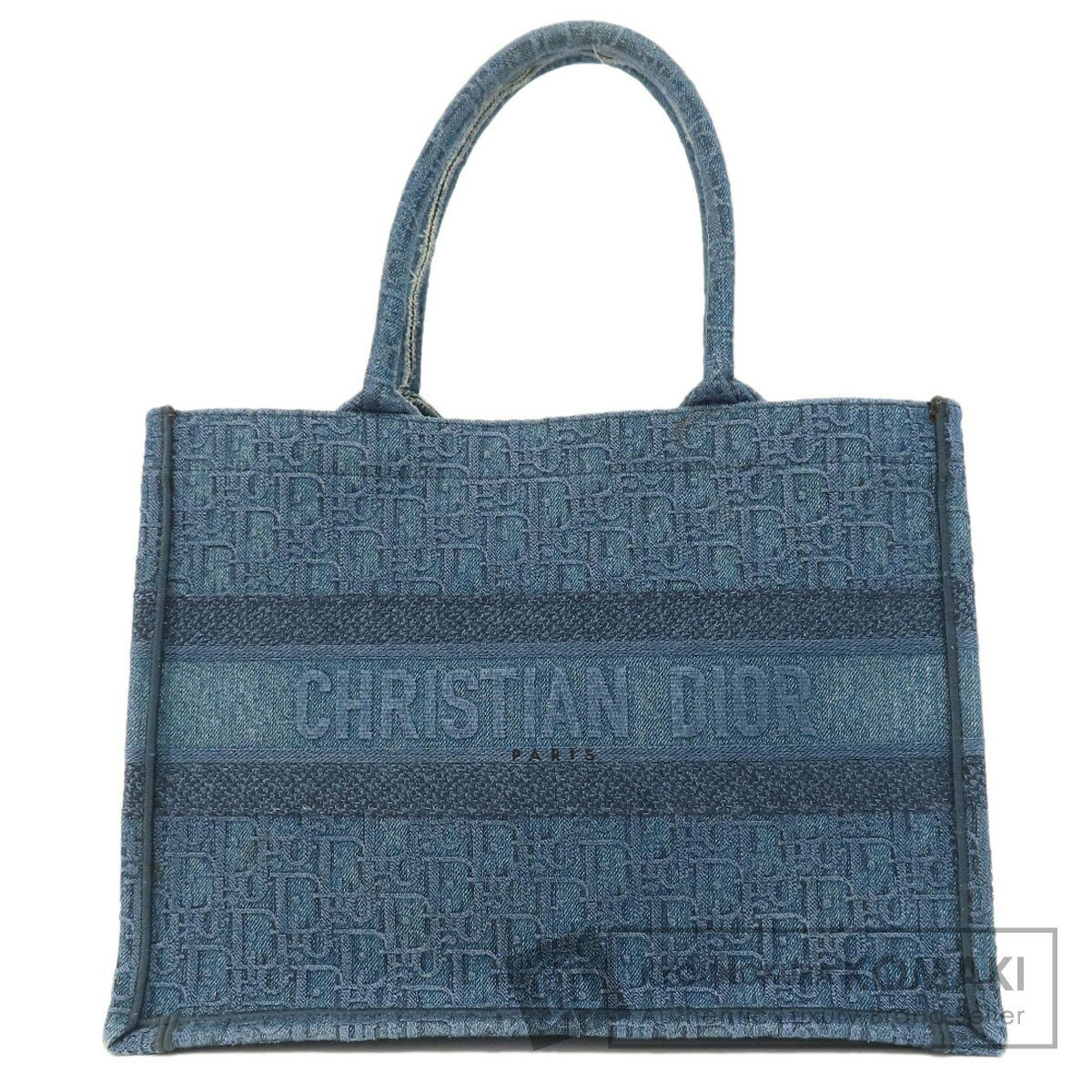 クリスチャンディオール ブックトート スモール オブリーク トートバッグ デニム レディース 【中古】【CHRISTIAN DIOR】