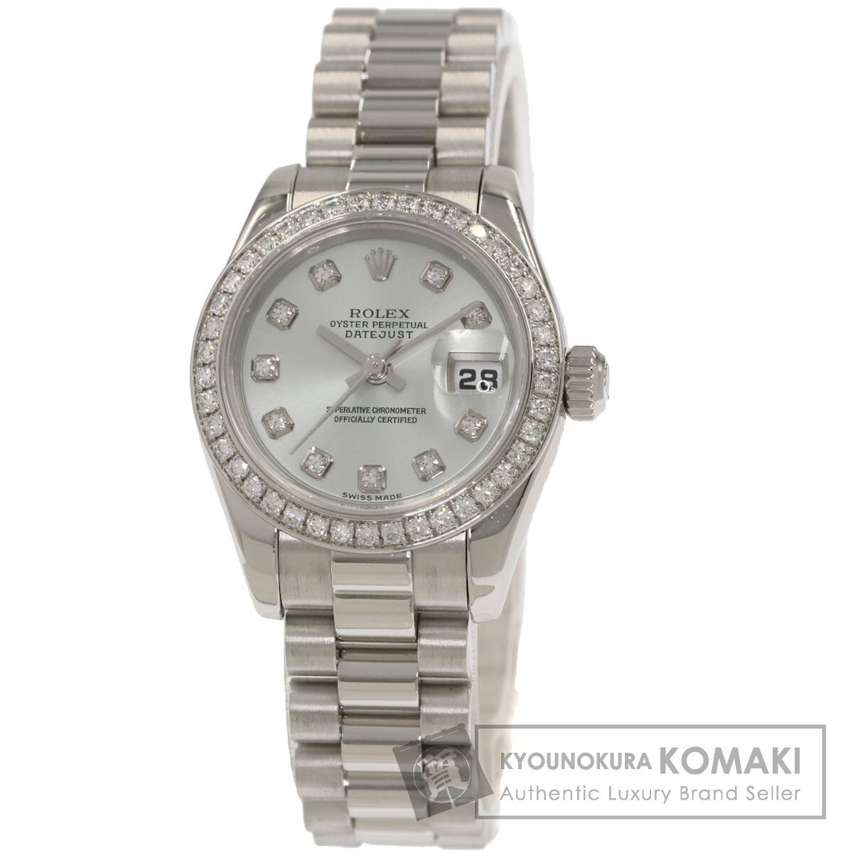ロレックス 179136G デイトジャスト 10P ベゼルダイヤモンド アイスブルー 腕時計 OH済 ...