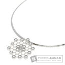 ミキモト ダイヤモンド オメガチェーン ネックレス K18ホワイトゴールド レディース 【中古】【MIKIMOTO】