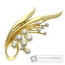 ミキモト アコヤパール 真珠 ダイヤモンド ブローチ K18イエローゴールド レディース 【中古】【MIKIMOTO】