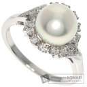 ミキモト アコヤパール 真珠 ダイヤモンド リング・指輪 プラチナPT950 レディース 【中古】【MIKIMOTO】