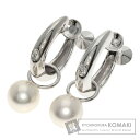 ミキモト アコヤパール 真珠 ダイヤモンド 2WAY イヤリング K18ホワイトゴールド レディース 【中古】【MIKIMOTO】