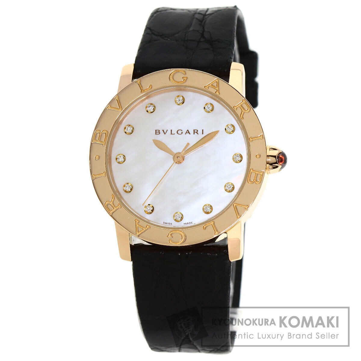 ブルガリ BBLP33G ブルガリブルガリ 腕時計 K18ピンクゴールド/革 メンズ 【中古】【BVLGARI】