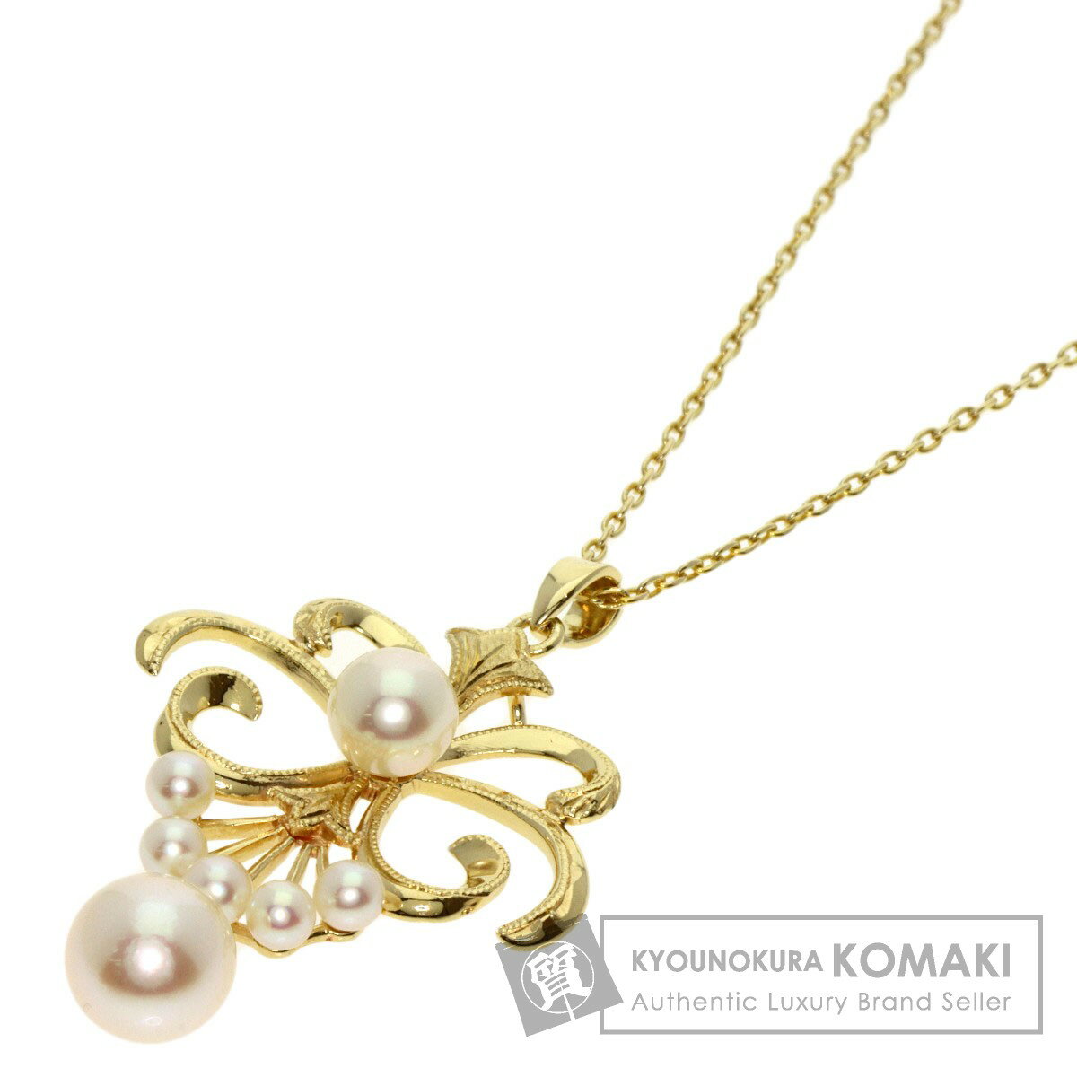 ミキモト アコヤパール 真珠 ネックレス K14イエローゴールド レディース 【中古】【MIKIMOTO】