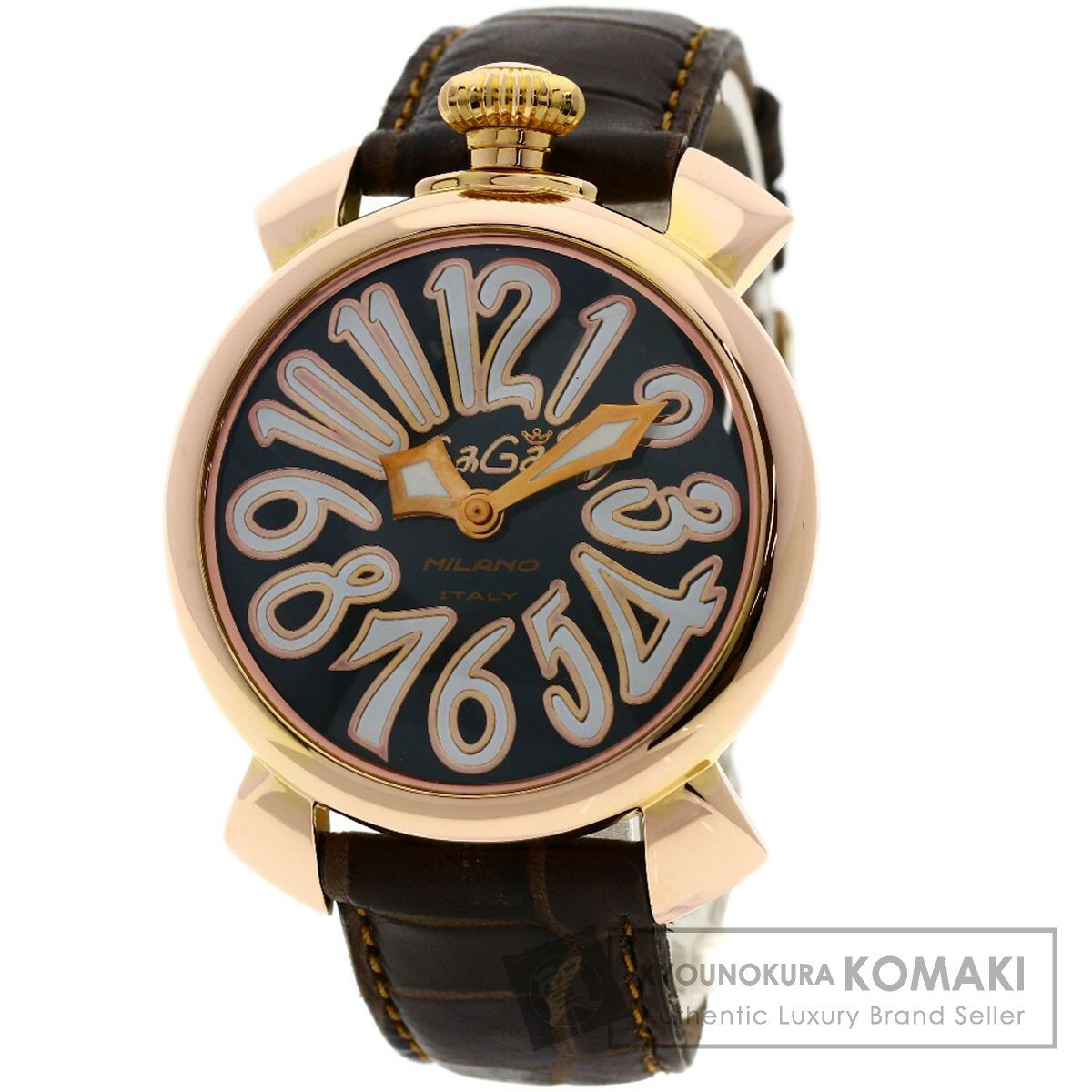 ガガ・ミラノ マヌアーレ 40mm 腕時計 GP/革 メンズ 【中古】【Gaga Milano】