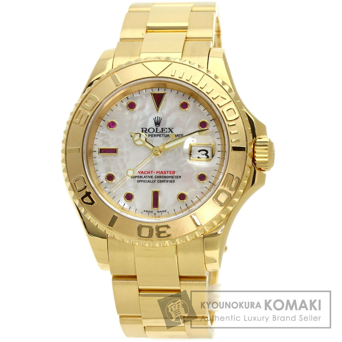 ロレックス 16628NGR ヨットマスター 腕時計 K18イエローゴールド/K18YG メンズ 【中古】【ROLEX】