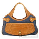 トッズ 型押し トートバッグ レザー/デニム レディース 【中古】【TODS】