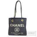 シャネル ドーヴィルPM ゴールド金具 トートバッグ デニム レディース 【中古】【CHANEL】