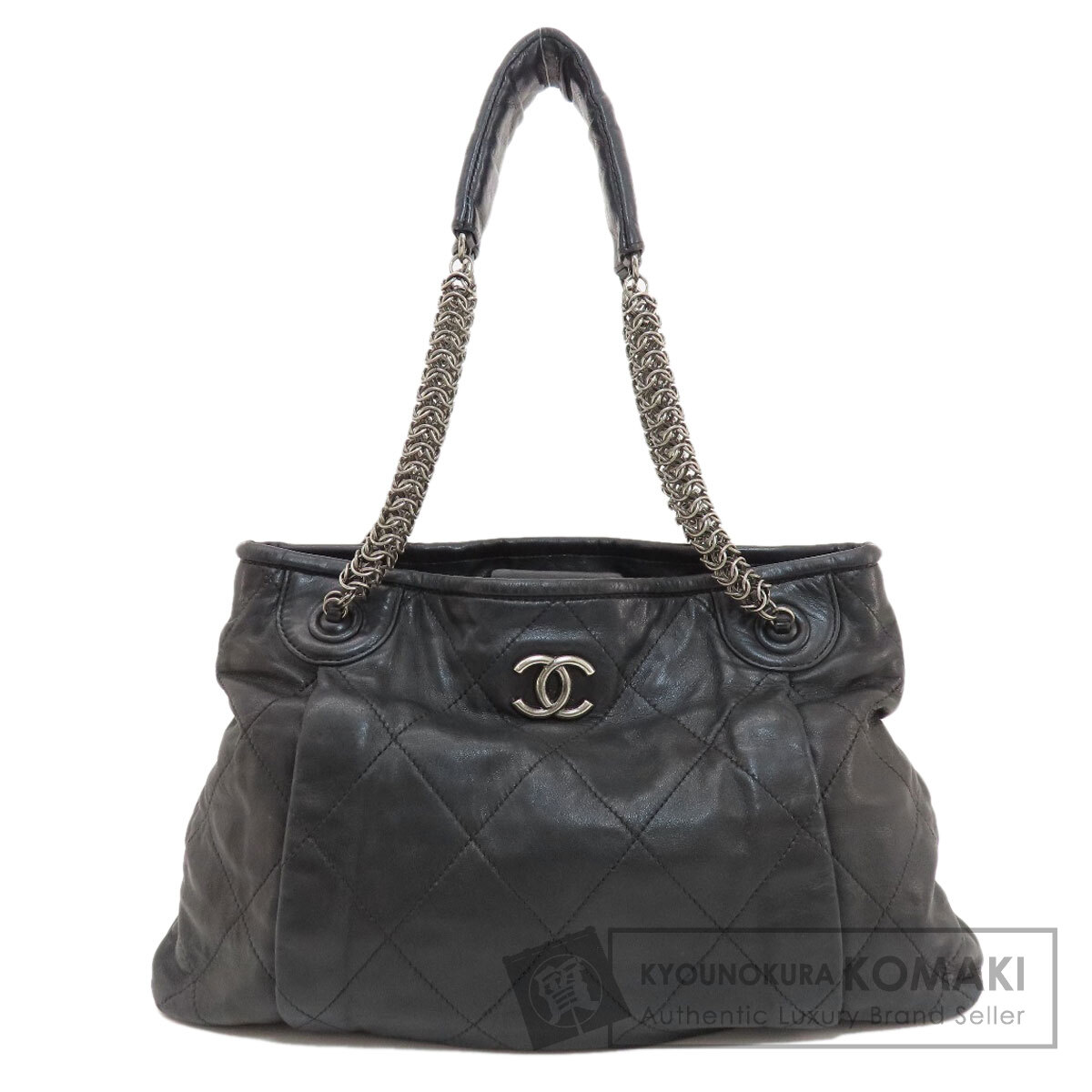 シャネル チェーンショルダー ココマーク シルバー金具 トートバッグ ラムスキン レディース 【中古】【CHANEL】