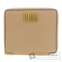 クリスチャンディオール ロゴモチーフ 二つ折り財布（小銭入れあり） カーフ レディース 【中古】【CHRISTIAN DIOR】