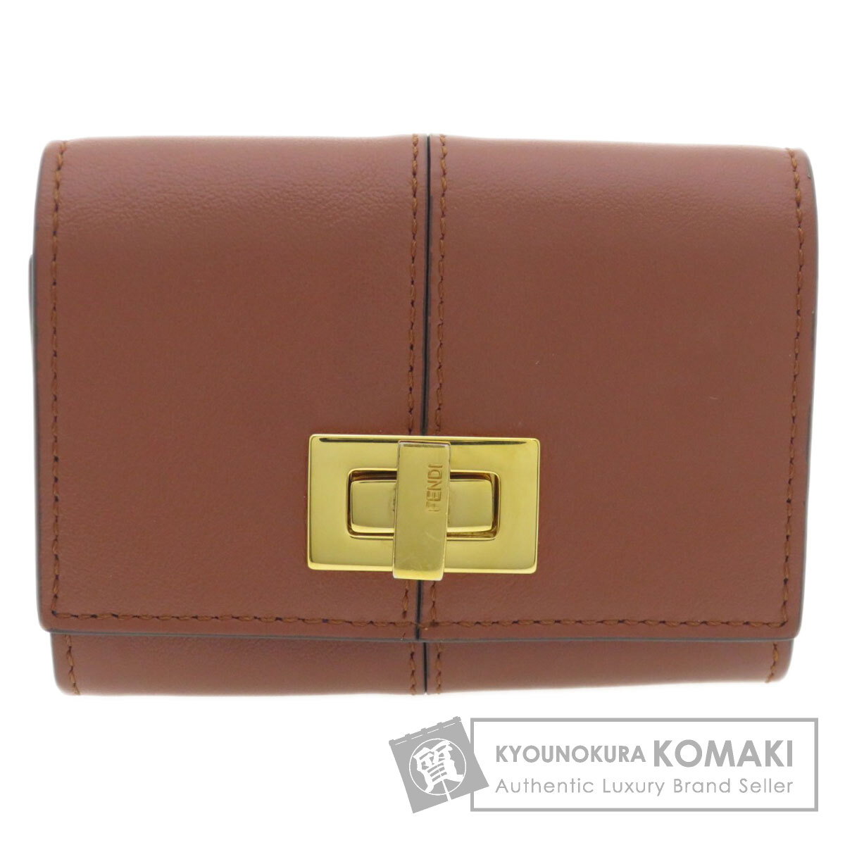 フェンディ ロゴ金具 カードケース カーフ レディース 【中古】【FENDI】