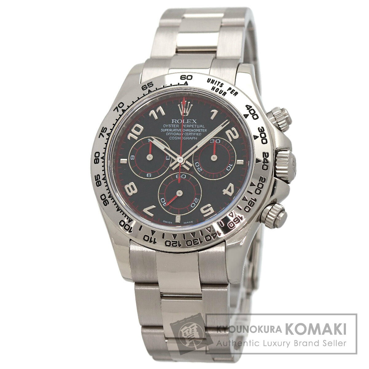 ロレックス 116509 コスモグラフ デイトナ ブラック アラビア 腕時計 K18ホワイトゴールド/K18WG メンズ 【中古】【ROLEX】