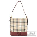 バーバリー ノバチェック ハンドバッグ キャンバス/レザー レディース 【中古】【BURBERRY】