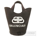 バレンシアガ ロゴ バスケット ハンドバッグ キャンバス レディース 【中古】【BALENCIAGA】