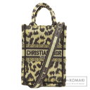 クリスチャンディオール ブックトートミニ レオパード柄 2WAY ハンドバッグ キャンバス レディース 【中古】【CHRISTIAN DIOR】