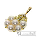 ミキモト パール 真珠 ダイヤモンド ペンダントトップ K18イエローゴールド レディース 【中古】【MIKIMOTO】