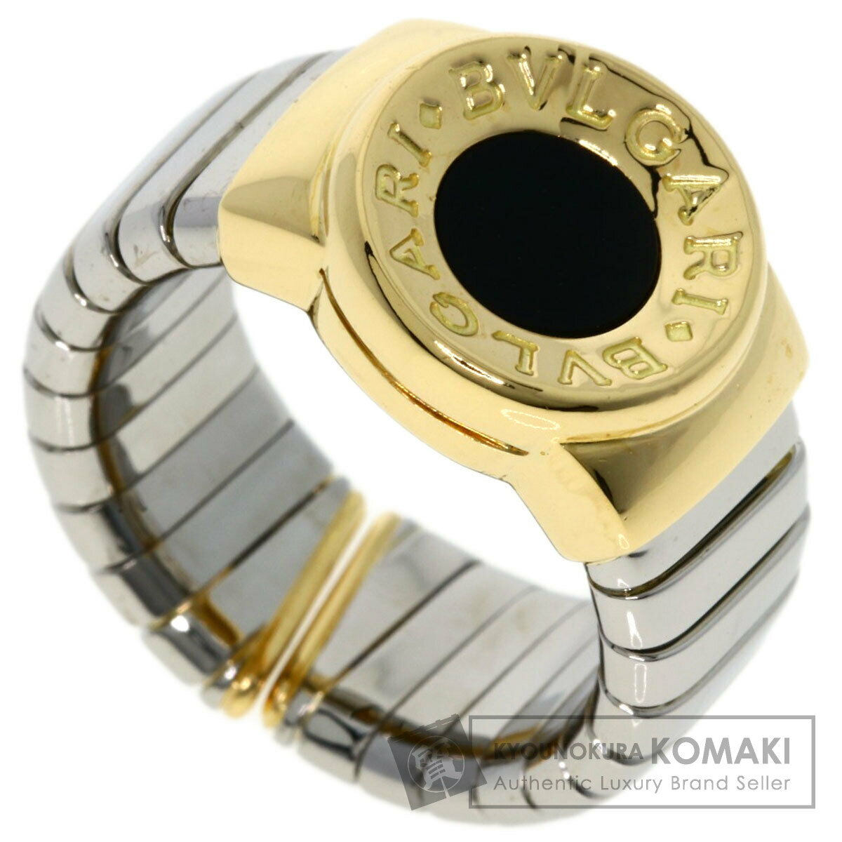 ブルガリ トゥボガス オニキス リング・指輪 K18イエローゴールド/SS レディース 【中古】【BVLGARI】