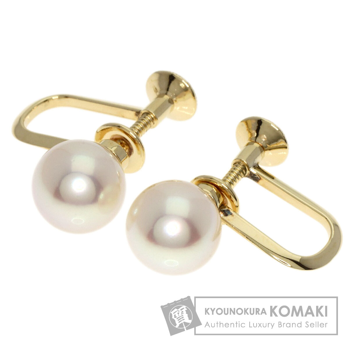 ミキモト パール 真珠 ピアス K14イエローゴールド レディース 【中古】【MIKIMOTO】