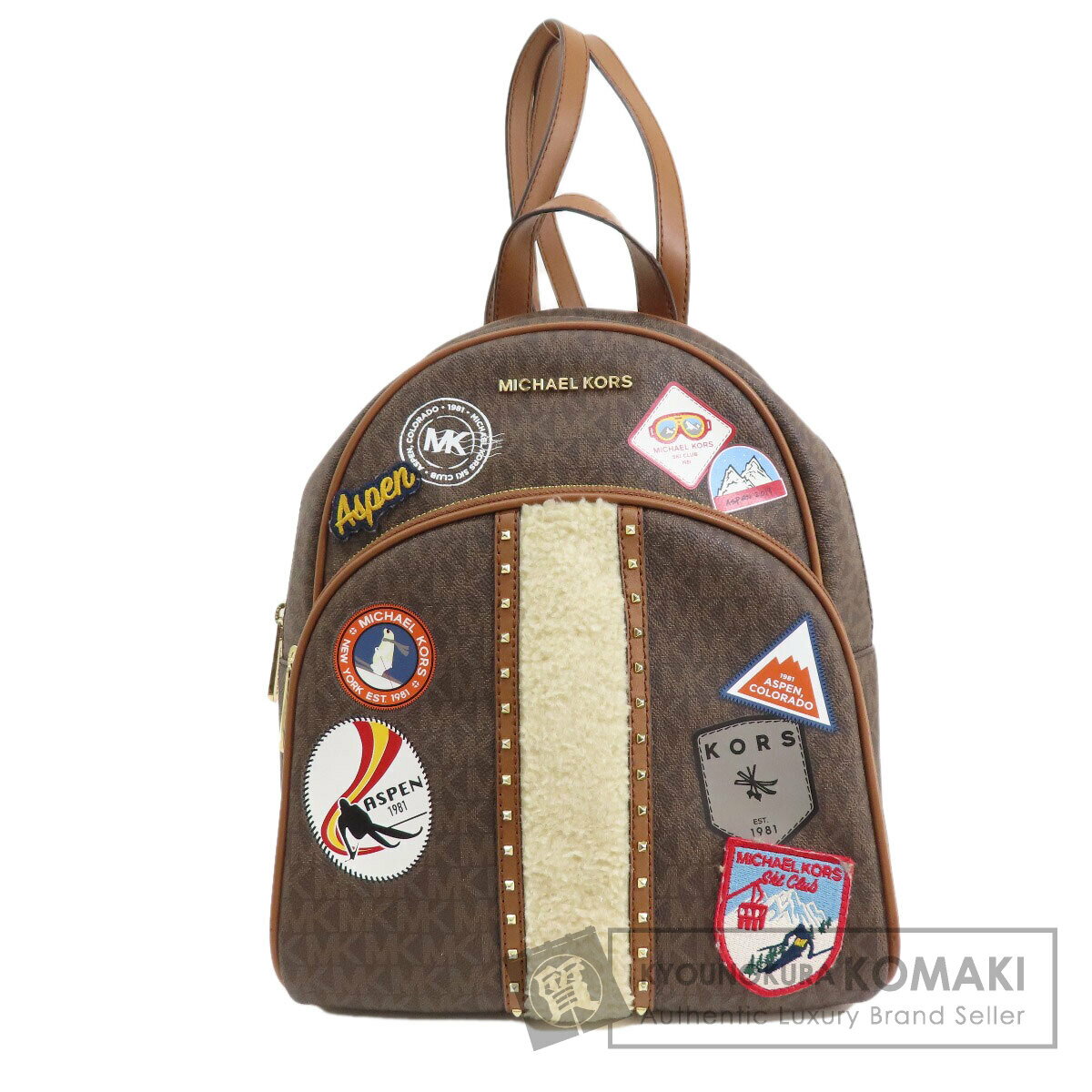 マイケルコース MKシグネチャー ステッカー リュック・デイパック レザー/コーテッドキャンバス レディース 【中古】【Michael Kors】