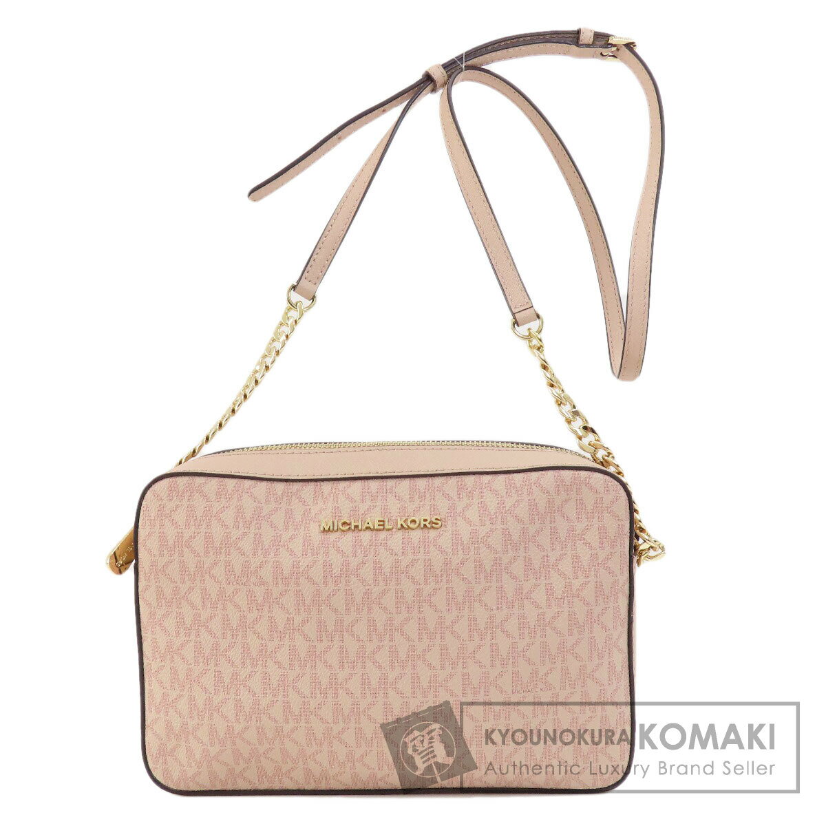 マイケルコース MKシグネチャー ショルダーバッグ レザー/コーテッドキャンバス レディース 【中古】【Michael Kors】