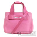 ミュウミュウ ロゴ 2WAY ハンドバッグ キャンバス レディース 【中古】【MIUMIU】