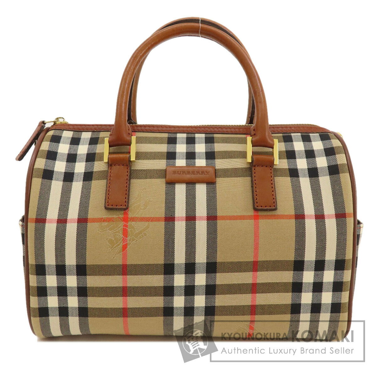 バーバリー ノバチェック ボストンバッグ キャンバス レディース 【中古】【BURBERRY】