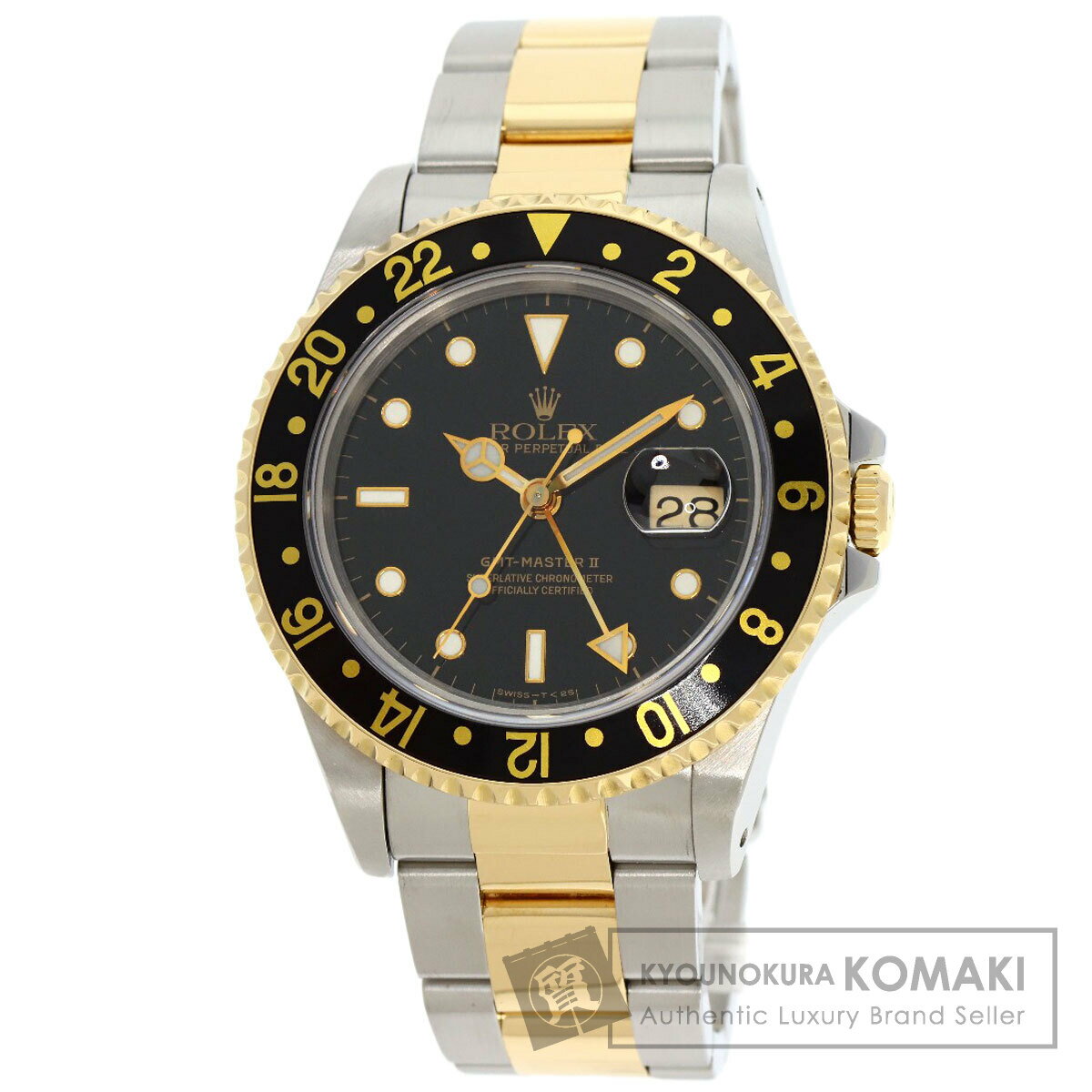 ロレックス 16713 GMTマスター2 腕時計 ステンレススチール/SSxK18YG メンズ 【中古】【ROLEX】