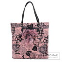 シャネル カメリア リボントート トートバッグ コットン レディース 【中古】【CHANEL】