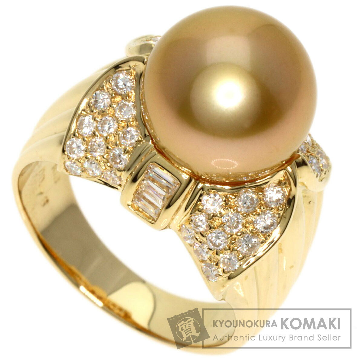 0.76ct パール 真珠 ダイヤモンド リング・指輪 K18イエローゴールド 9.7g レディース 【中古】