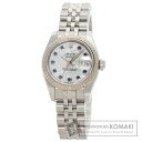 ロレックス 179174NGS デイトジャスト 10P サファイア 腕時計 ステンレススチール/SS/K18WG レディース 【中古】【ROLEX】