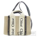 クロエ ウッディ ミニ 2WAY ハンドバッグ キャンバス レディース 【中古】【CHLOE】