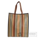 バーバリー ストライプ トートバッグ PVC レディース 【中古】【BURBERRY】