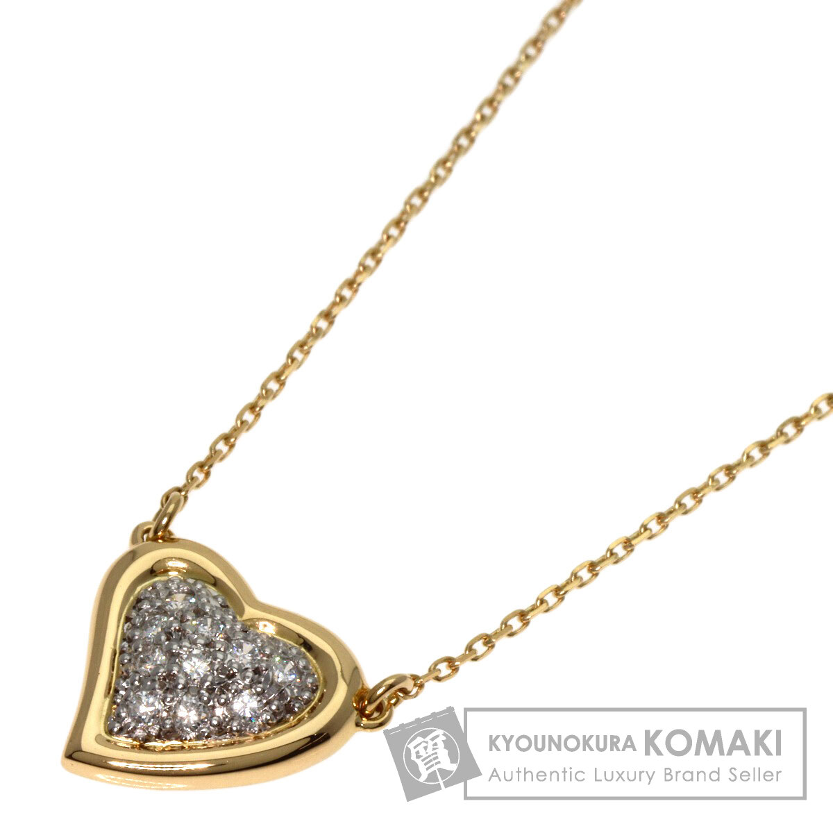 タサキ ダイヤモンド ハートモチーフ ネックレス K18イエローゴールド/PT900 レディース 【中古】【TASAKI】