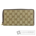 グッチ 245914 ラウンドファスナー GG 長財布(小銭入れあり) キャンバス レディース 【中古】【GUCCI】