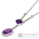 【Specialcoupon対象商品 7/18〜7/28 10時迄!】カラーストーン ダイヤモンド ネックレス K18ホワイトゴールド 12.3g レディース 【中古】(4)