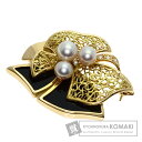 タサキ アコヤパール 真珠 オニキス ダイヤモンド ブローチ K18イエローゴールド レディース 【中古】【TASAKI】