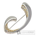 ミキモト ダイヤモンド ブローチ K18ホワイトゴールド/K14 レディース 【中古】【MIKIMOTO】