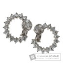 ハリーウィンストン ラウンドフープ ダイヤモンド イヤリング プラチナPT950 レディース 【中古】【HARRY WINSTON】